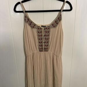 Women's Tan and Cream Dress